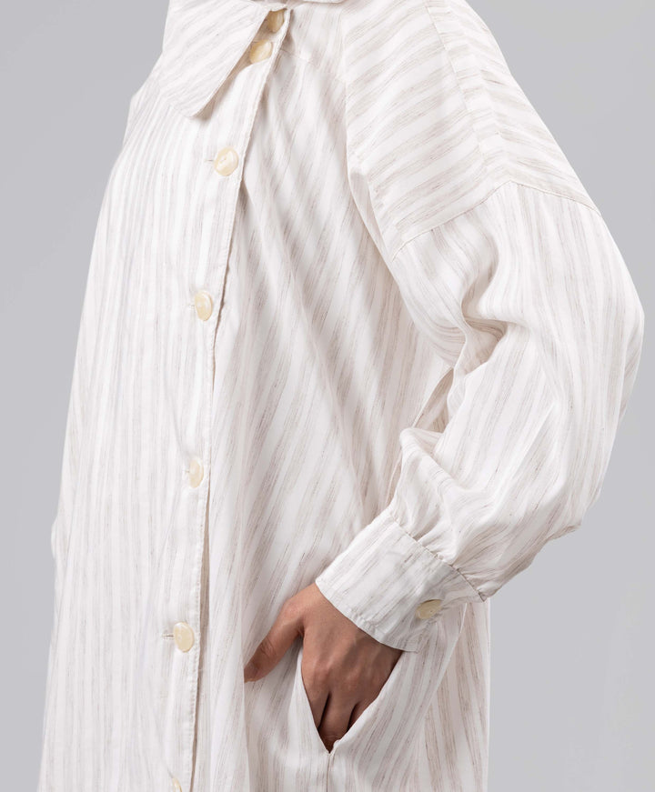 Striped Linen Abaya