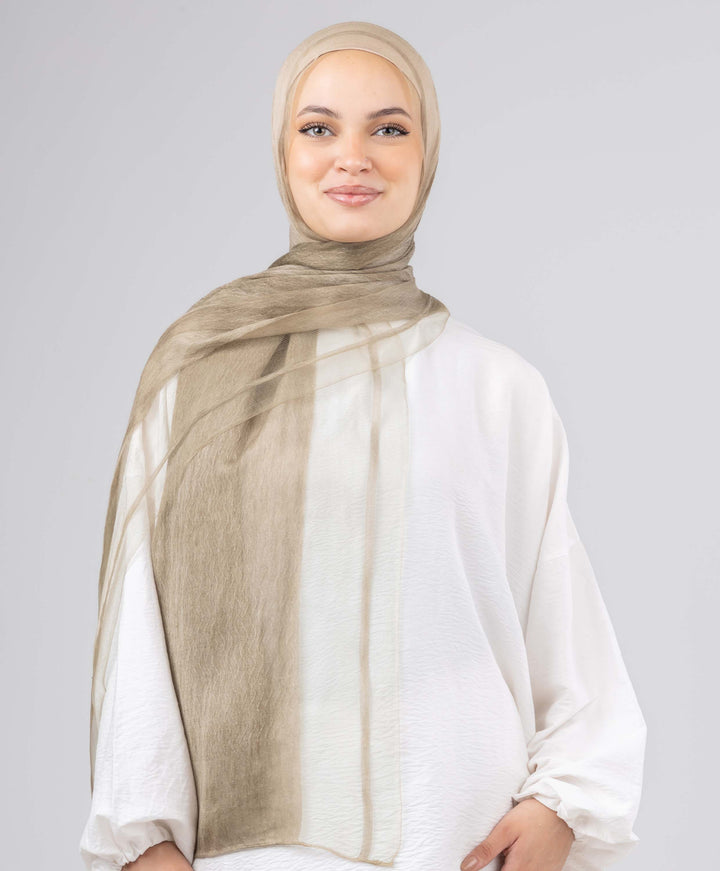 Silk Linen Zigzag Scarf