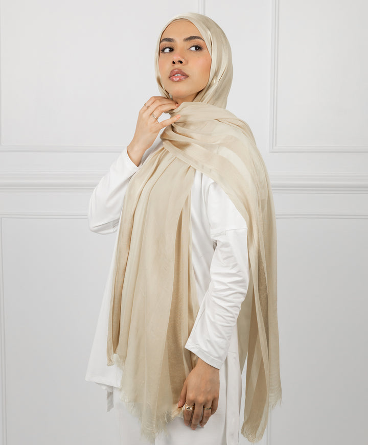 Glowy Satin Linen Scarf