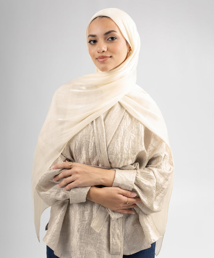 Organza Crinkle Satin Scarf