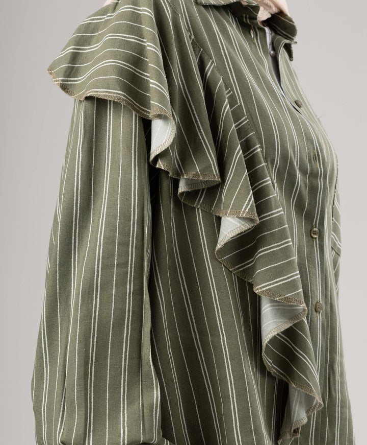Ruffle Linen Shirt