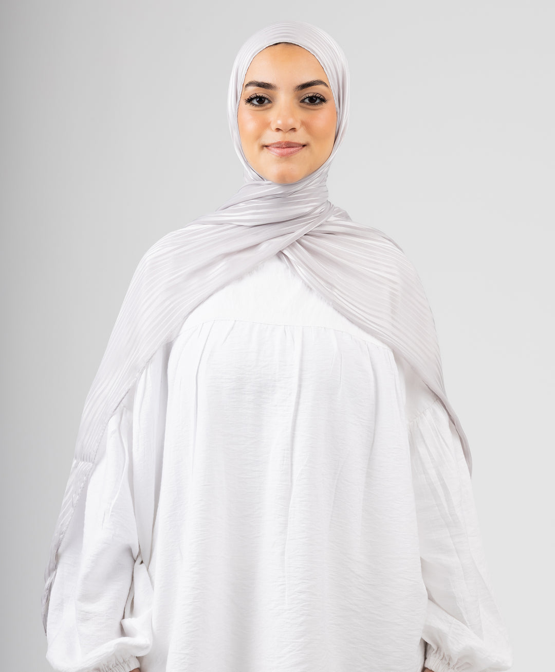 Linear Satin Chiffon Scarf