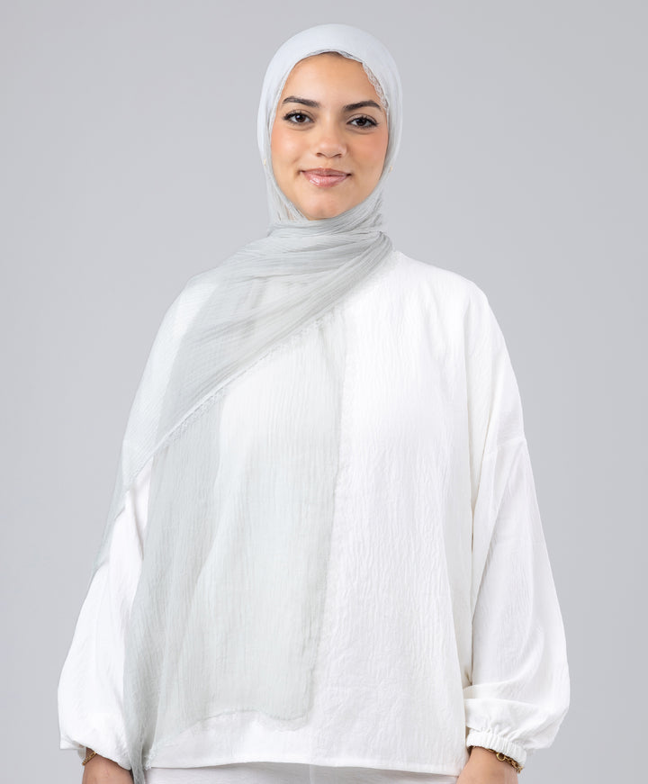 Lace Plain Crinkle Scarf