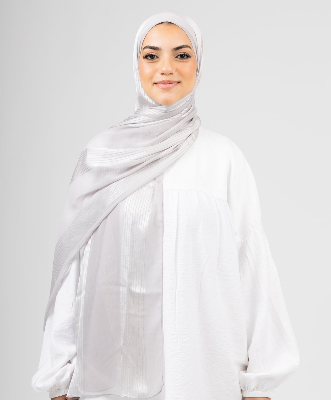 Glittery Crinkle Satin Chiffon Scarf