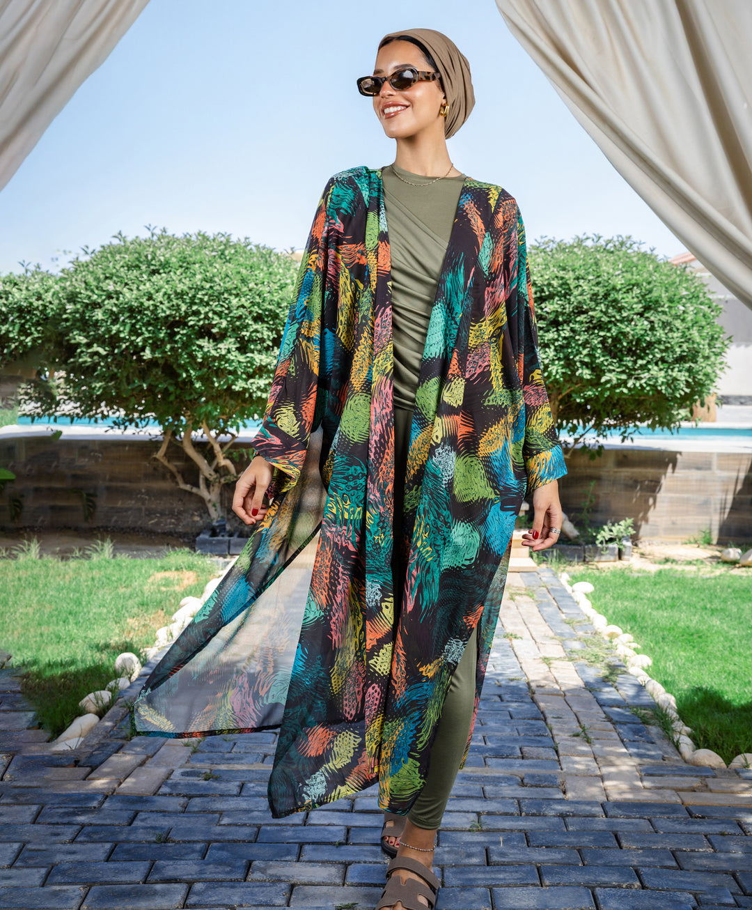 Printed Chiffon Kimono