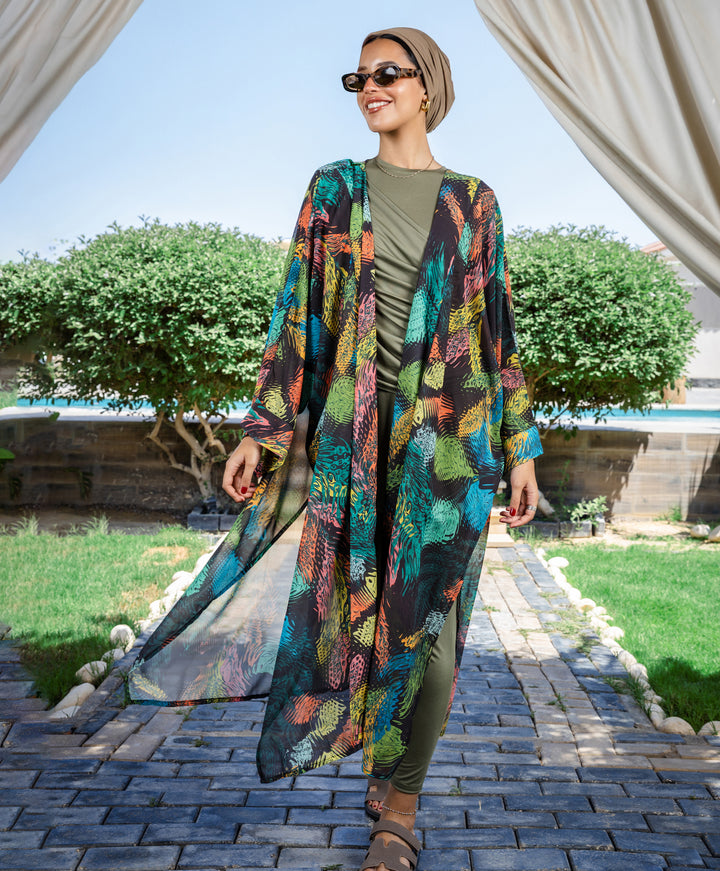 Printed Chiffon Kimono