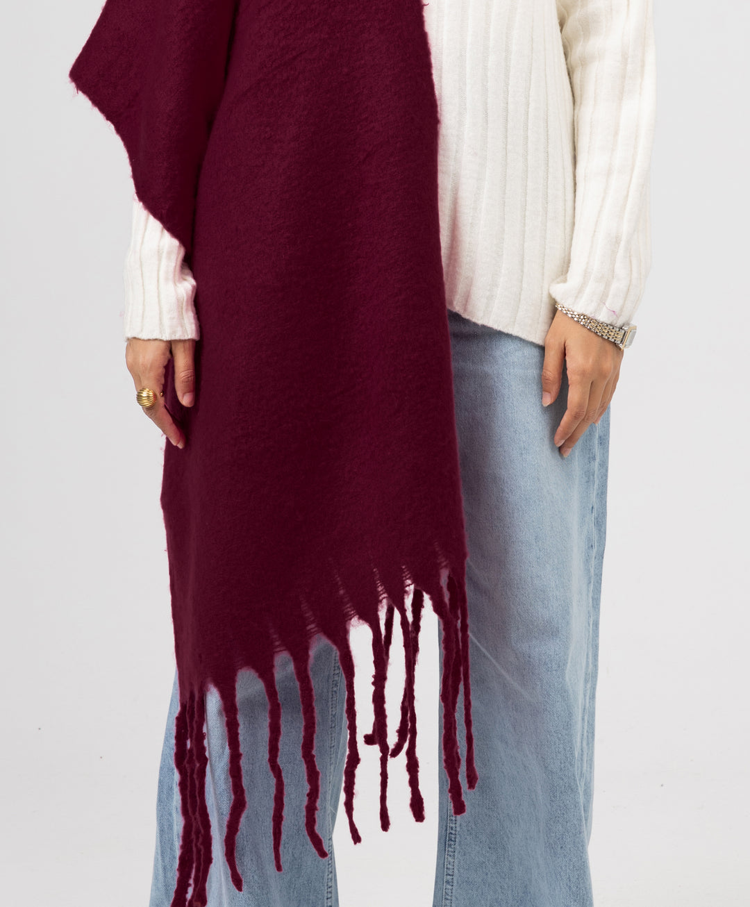 Essential Shawl-Dark Red