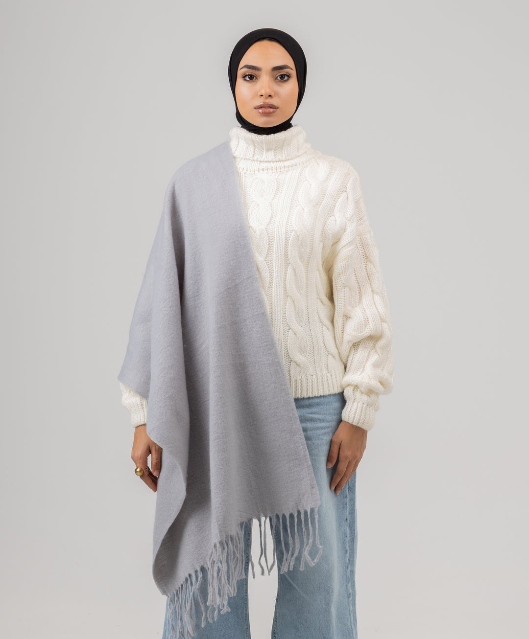 Whisper Short Tassels Shawl