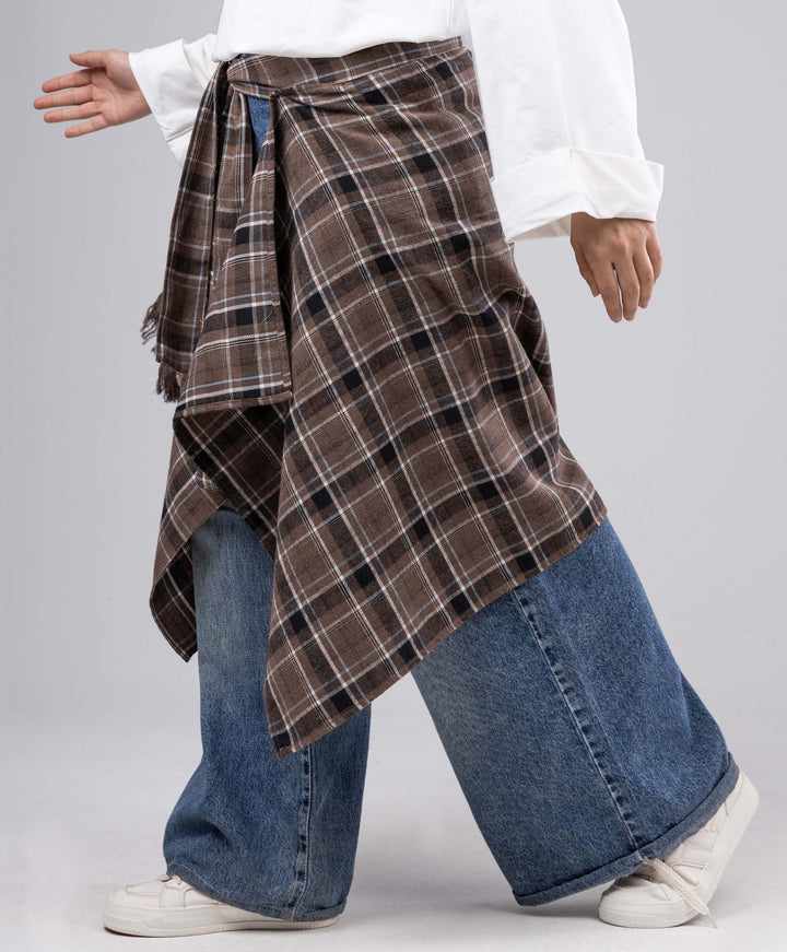 Wrap Carreaux Skirt