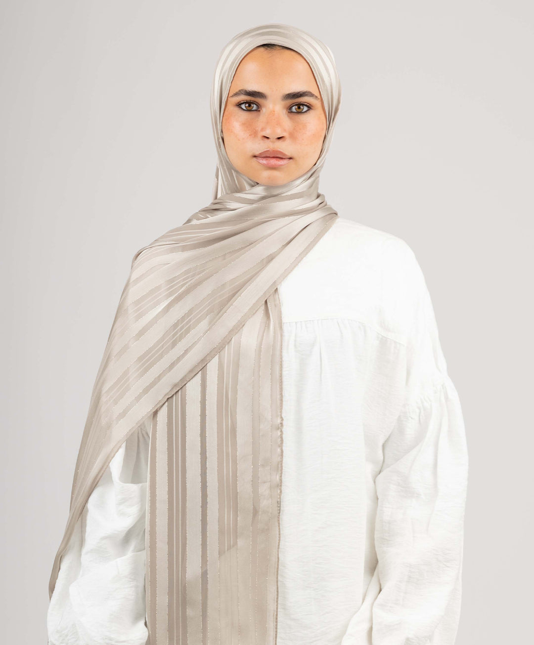 Mini Lines Glittery Satin Chiffon