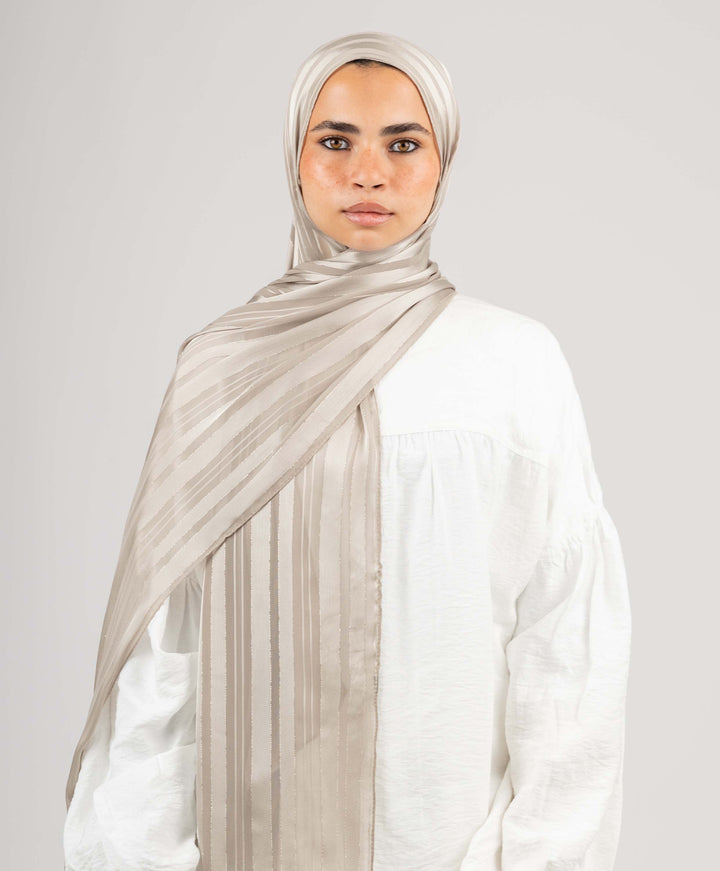 Mini Lines Glittery Satin Chiffon