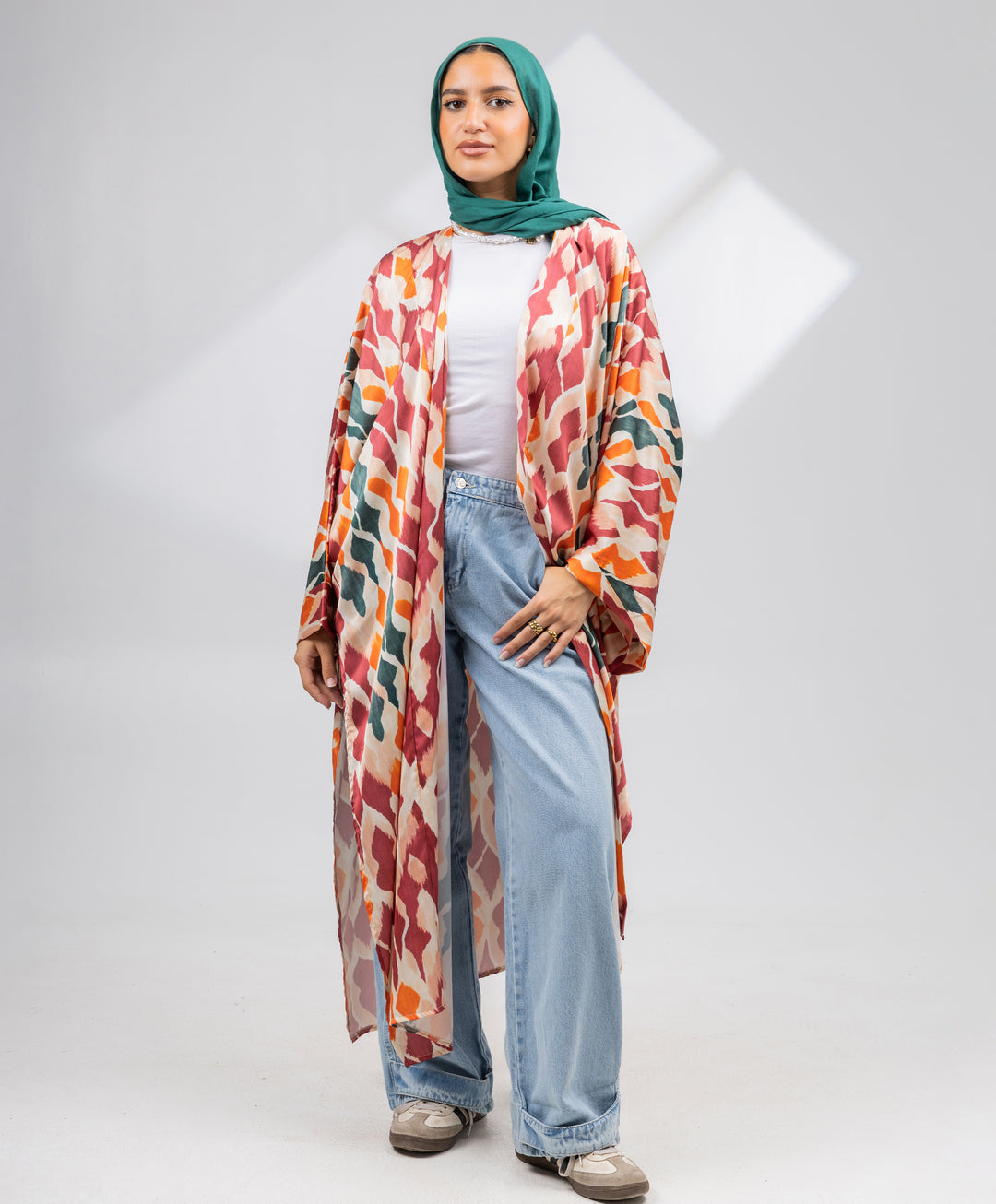 Printed Satin Kimono