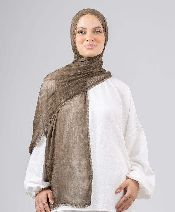 Lace Plain Cotton Scarf