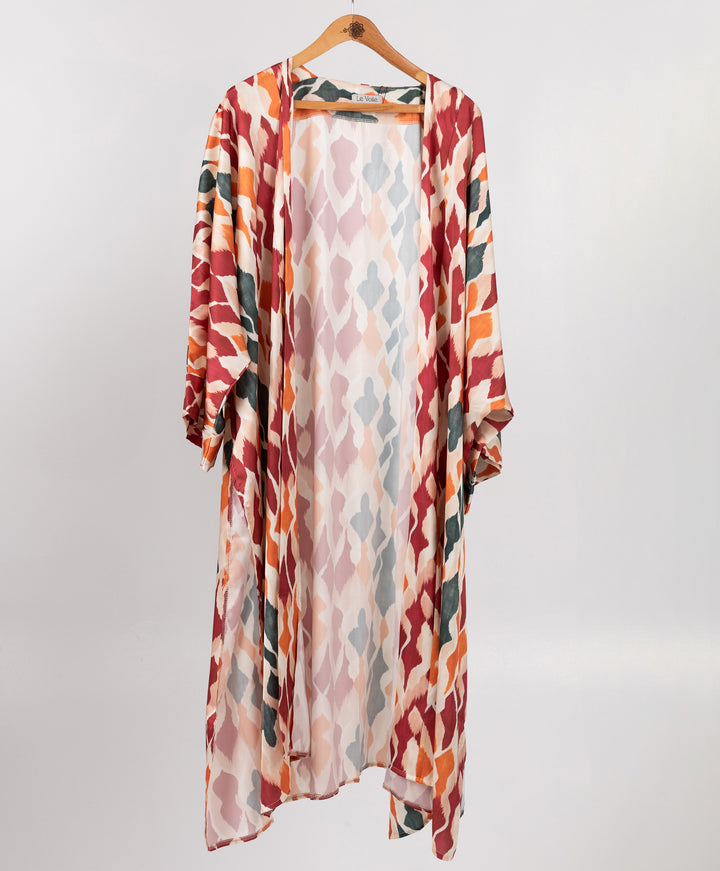 Printed Satin Kimono