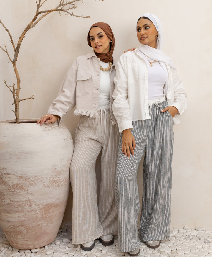 Wide Leg Striped Pants