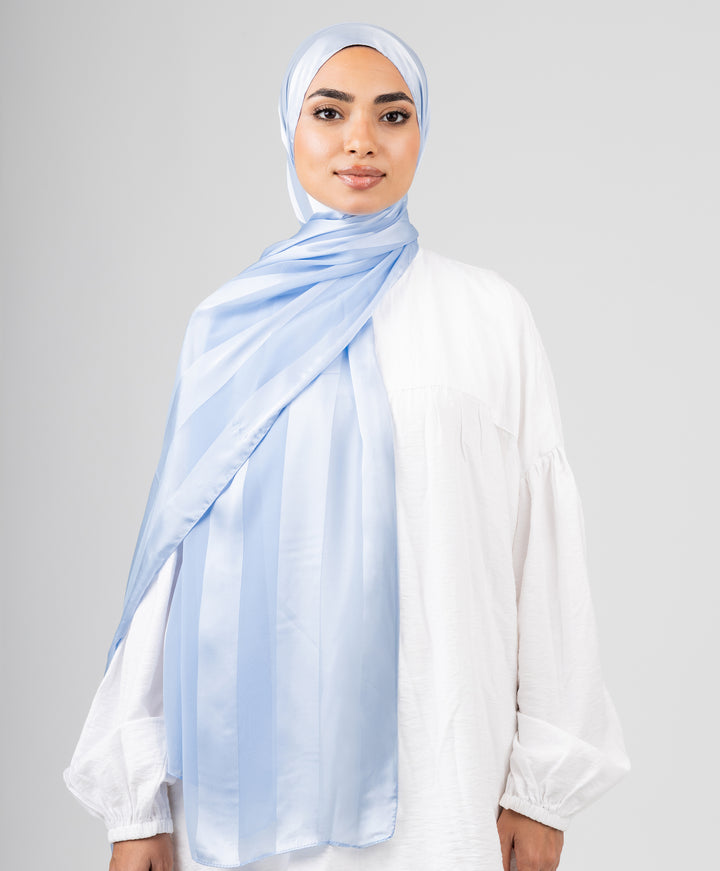 Abstract Satin Chiffon Scarf