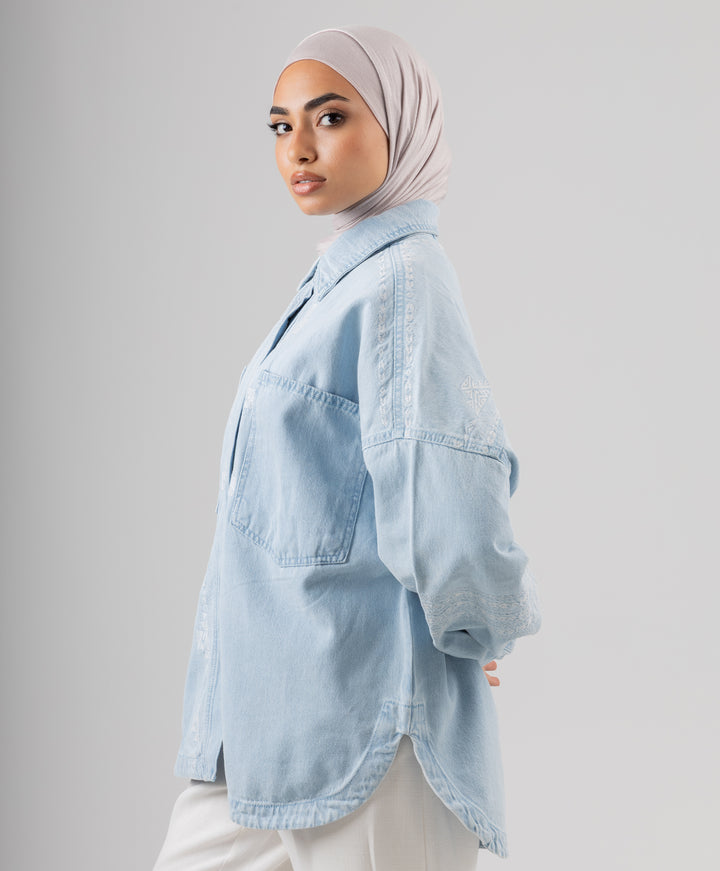 Embroidered Denim Shirt