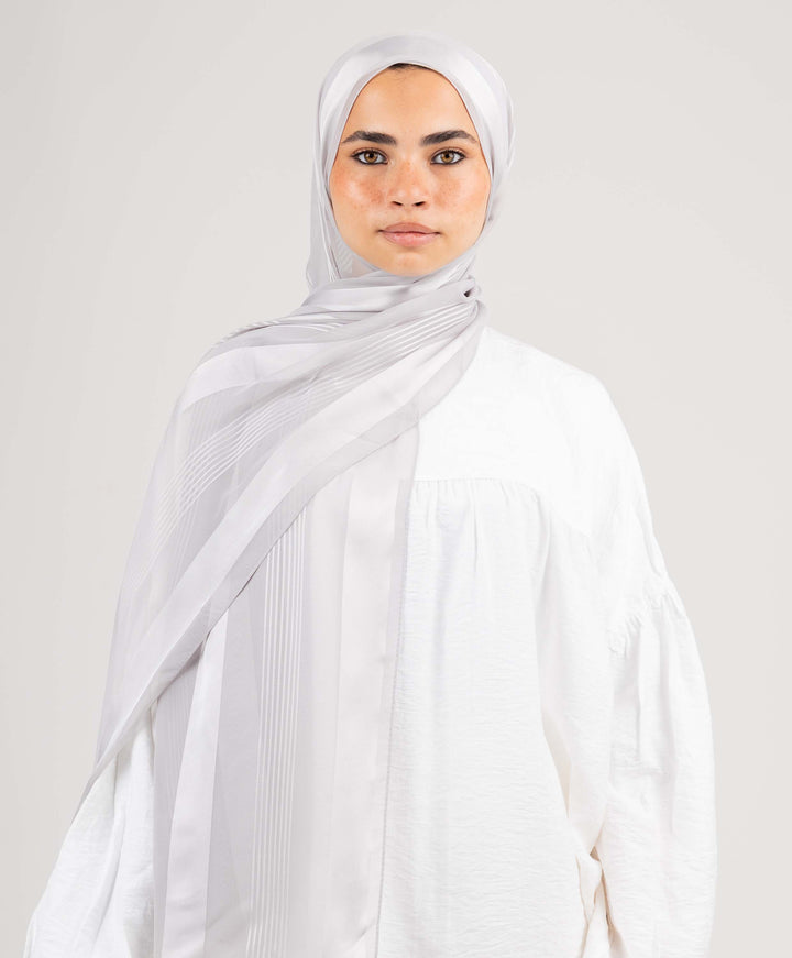 Stately Satin Chiffon Scarf