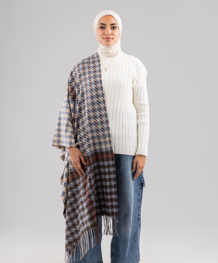 Houndstooth Winter Shawl