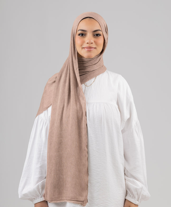 Foggy Marble Tassels Cotton Scarf
