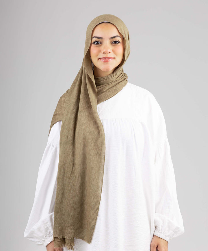 Foggy Marble Tassels Cotton Scarf