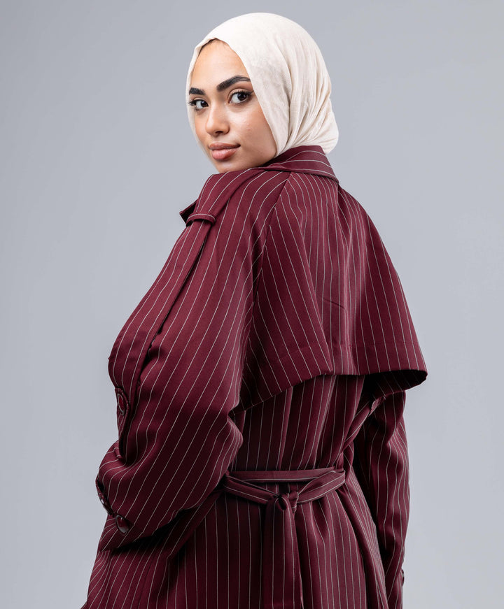 Striped Trench Coat