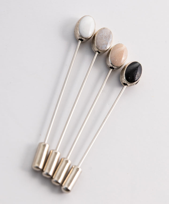 Oval Stone Pin