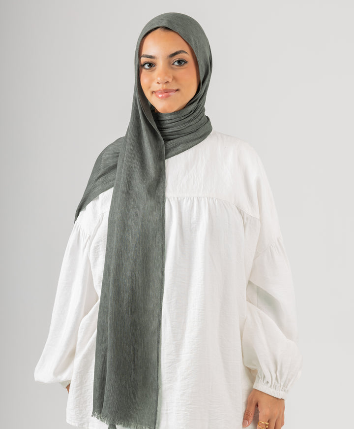 Foggy Marble Tassels Cotton Scarf