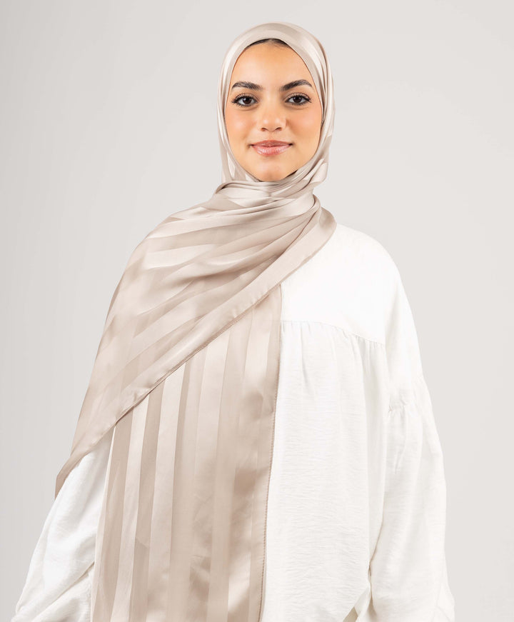 Lined Satin Chiffon Scarf