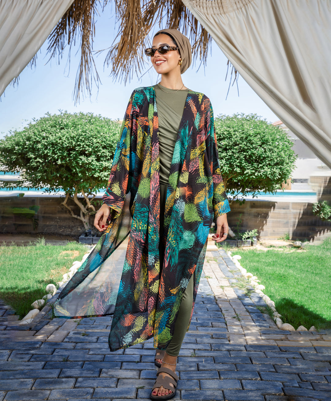 Printed Chiffon Kimono