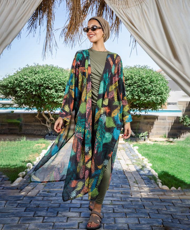 Printed Chiffon Kimono