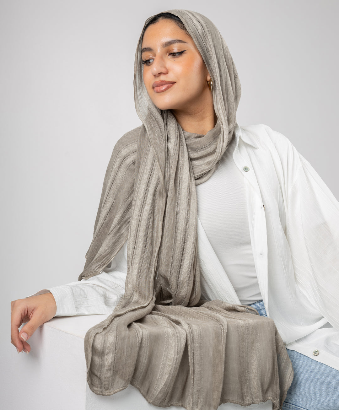 Striped Marble Linen Scarf