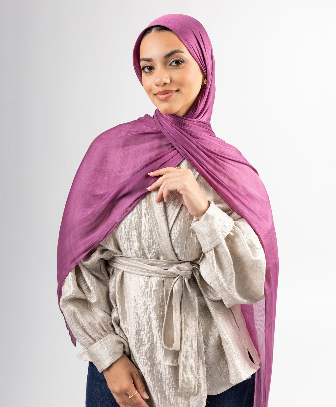 Organza Crinkle Satin Scarf