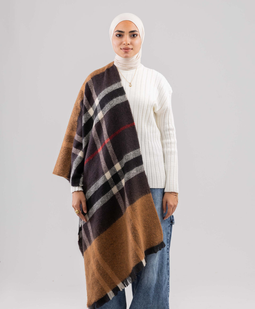 Plaid Winter Shawl