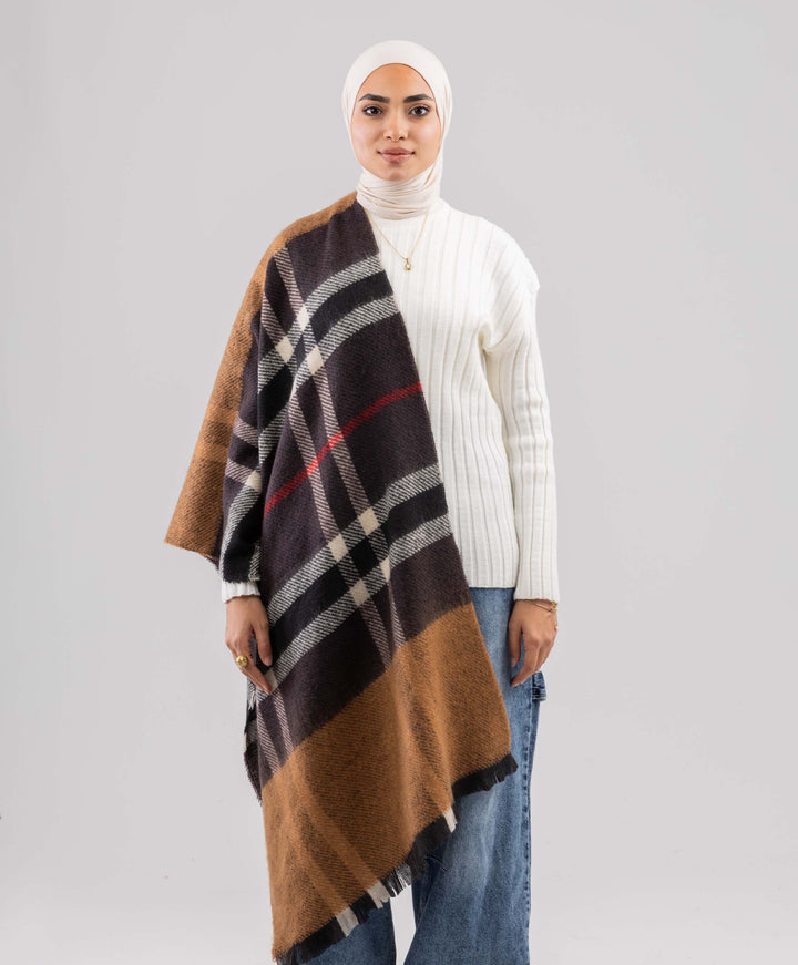 Plaid Winter Shawl