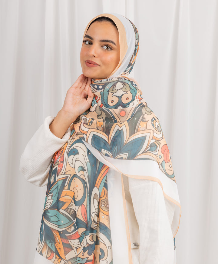 Painted Paradise Chiffon Scarf