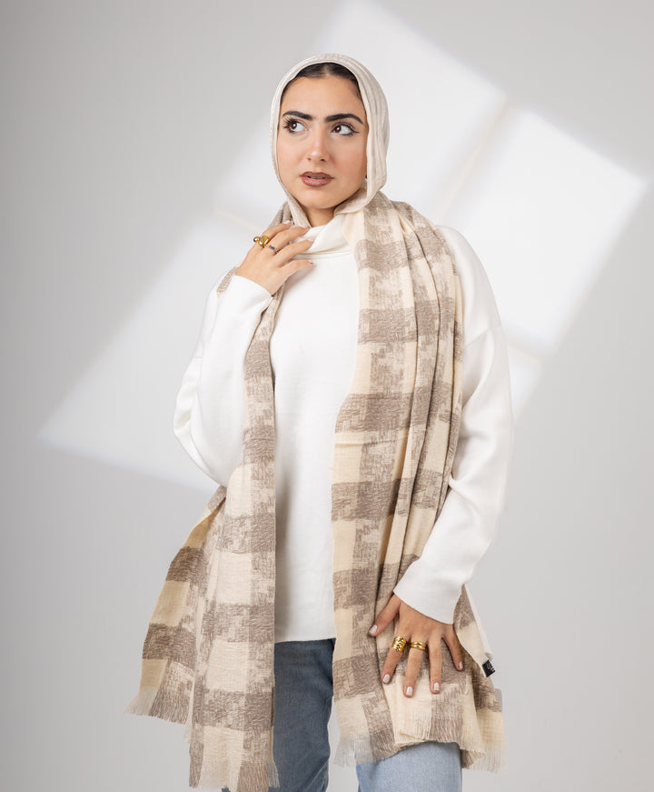 Blurred Check Shawl