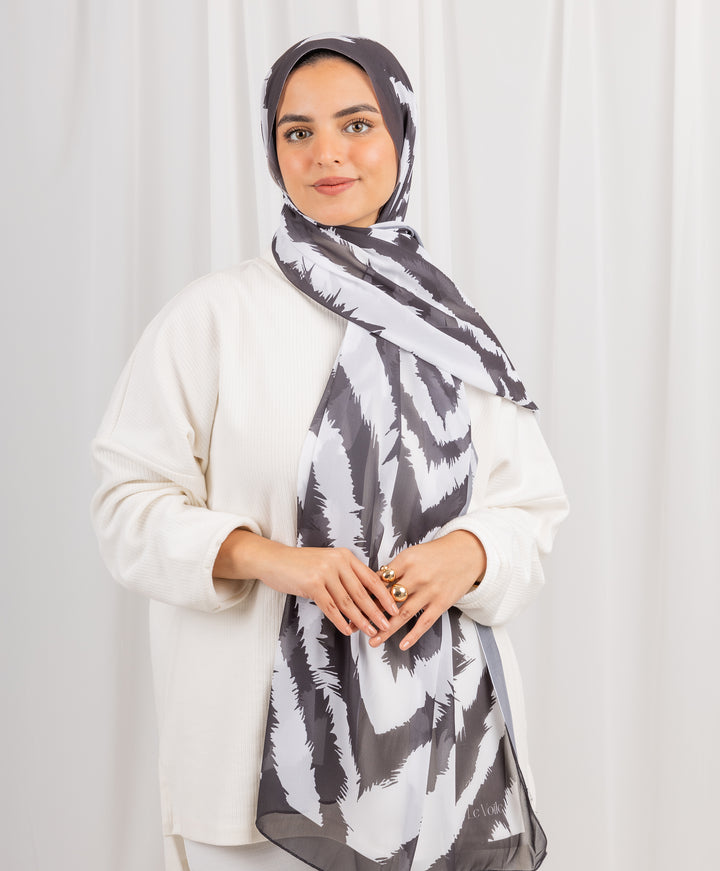 Chic Stripes Chiffon Scarf