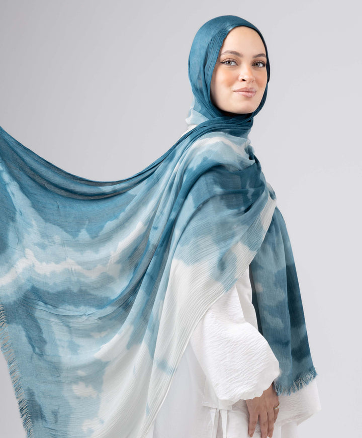 Wave Dye Linen Scarf