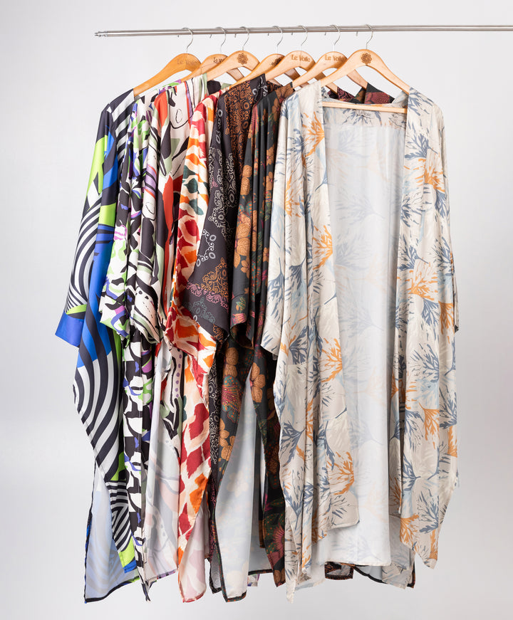 Printed Satin Kimono