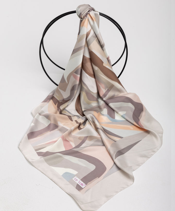 Printed Thick Satin Sq. Scarf