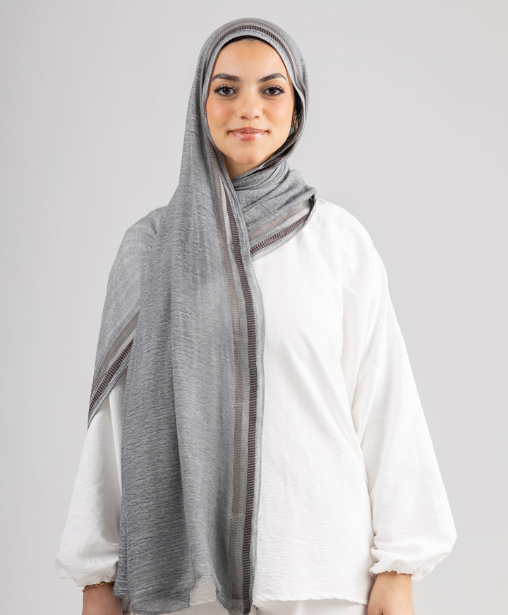 Lined Marble Linen Scarf