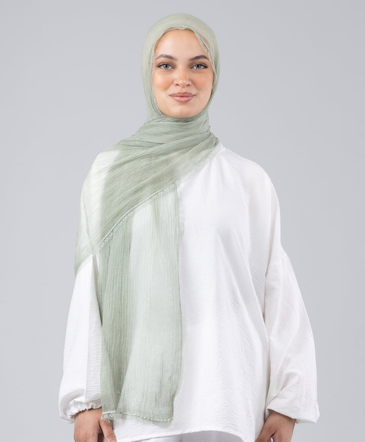 Lace Plain Crinkle Scarf