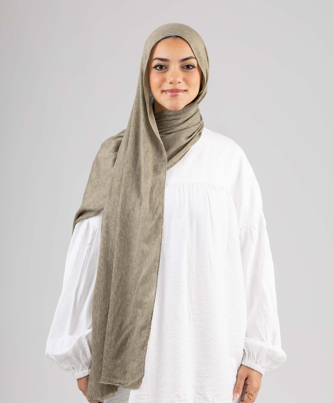 Foggy Marble Tassels Cotton Scarf