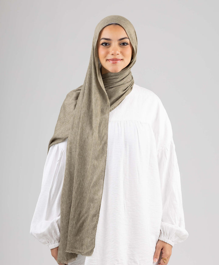 Foggy Marble Tassels Cotton Scarf