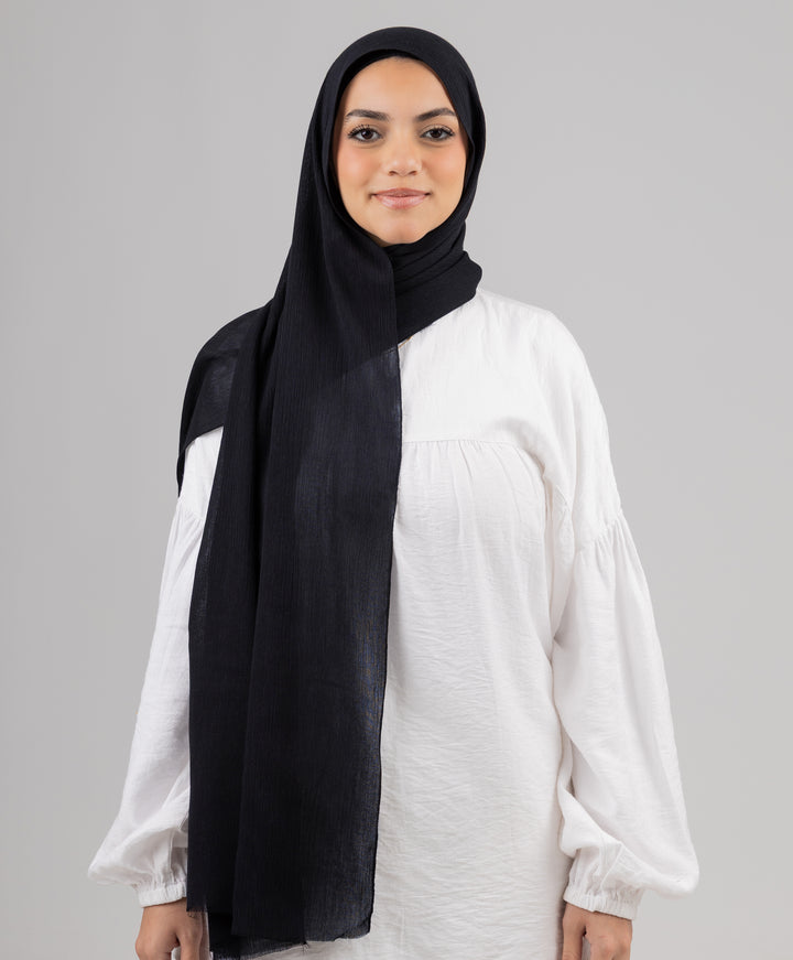 Foggy Marble Tassels Cotton Scarf