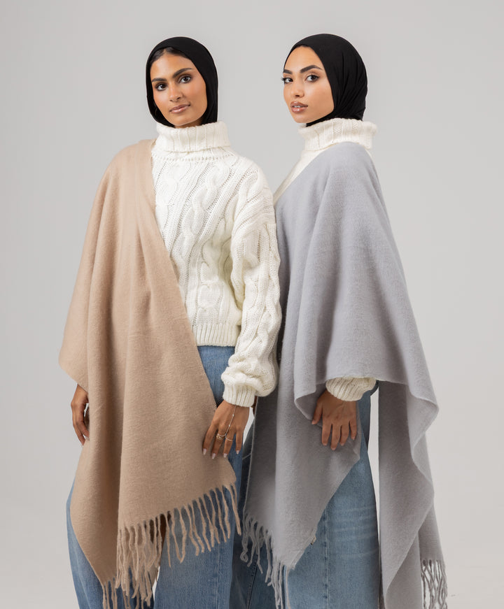 Whisper Short Tassels Shawl