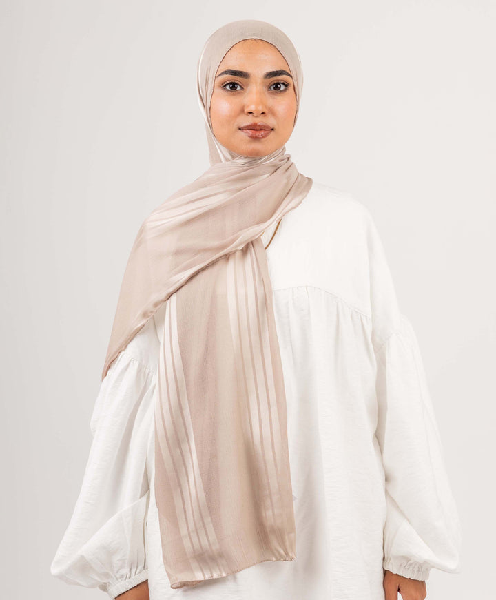 Crinkle Satin Chiffon Scarf