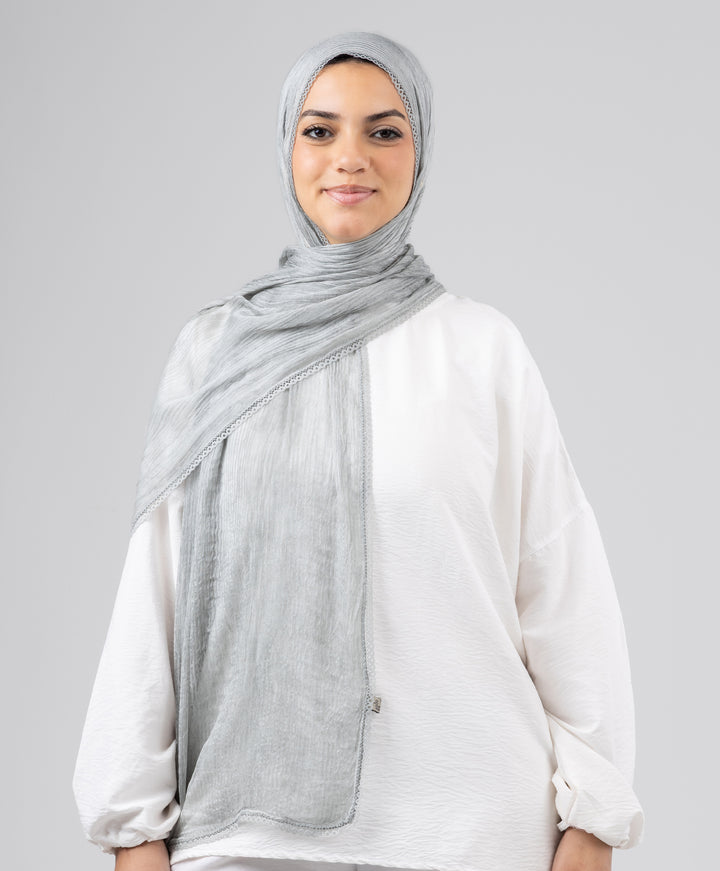 Lace Plain Cotton Scarf