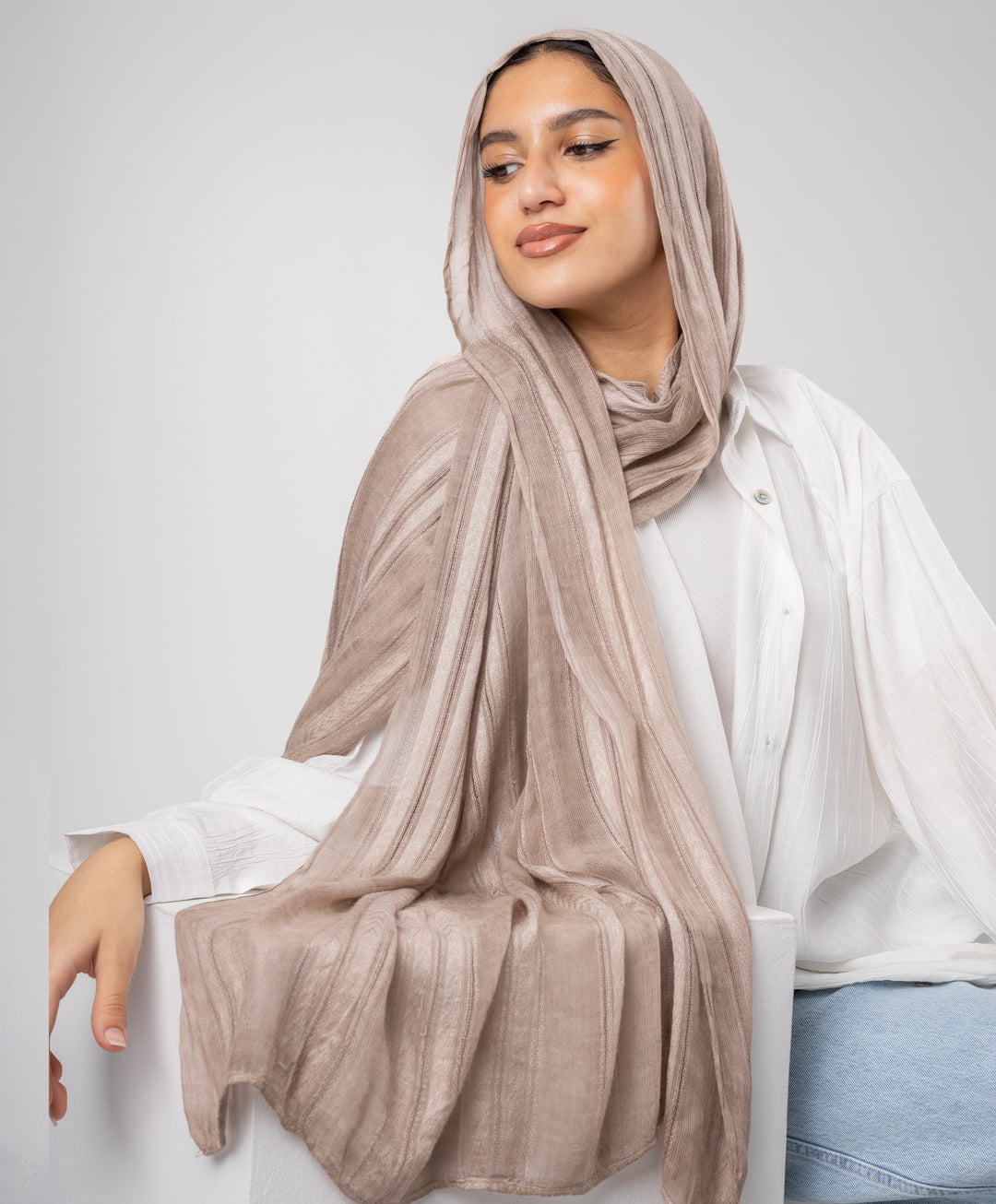 Striped Marble Linen Scarf